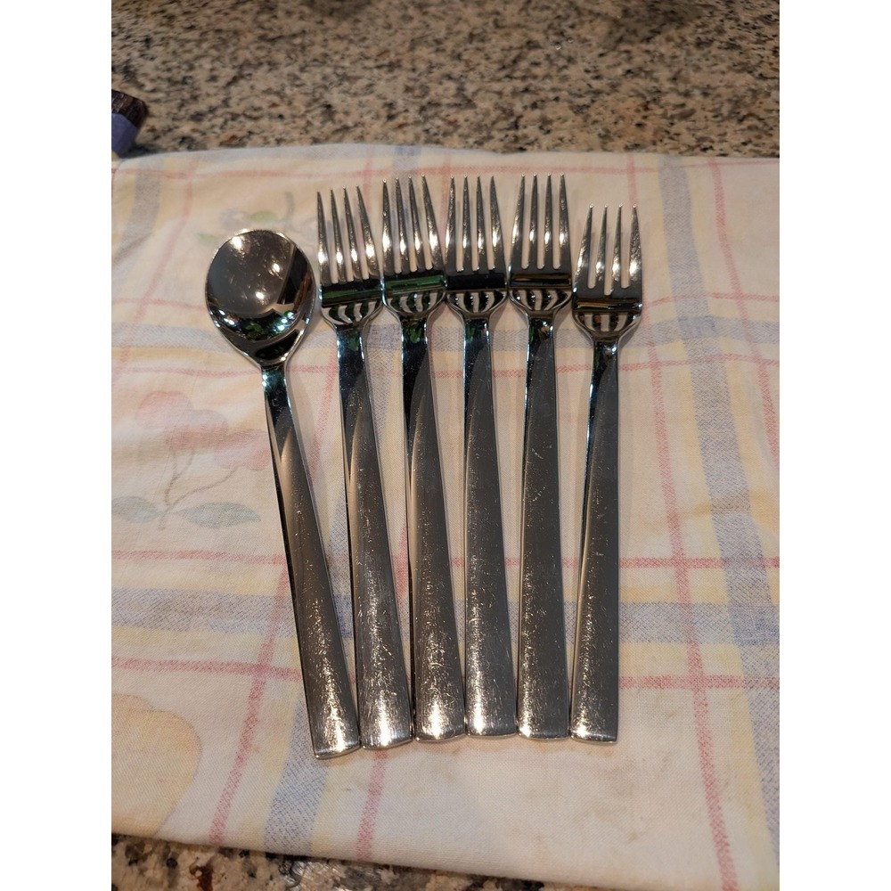 WMF Boston Flatware Cromargan 18/10 4 Dinner, 1 Salad, 1 Soup EUC MCM Pattern